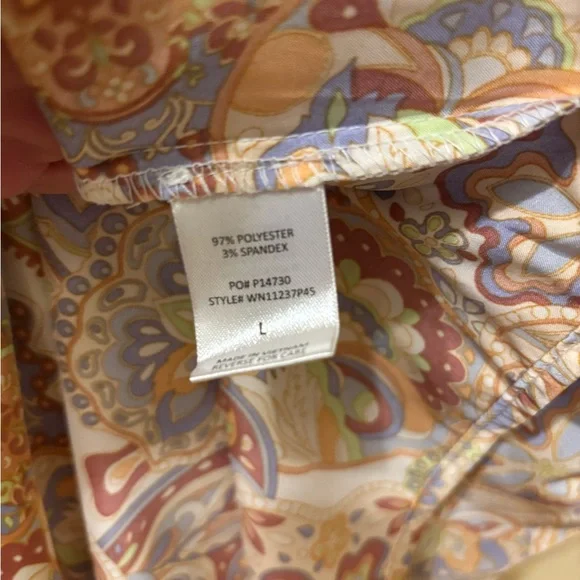 Timing Paisley Boho Tank Top | Size L | Flowy Spaghetti Strap Camisole - Picture 5 of 5